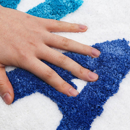 Feblilac Colorful Get Naked White Ground Bathroom Mat, 50x80cm Bathroom Rug, Plush Water-Absorbent , Anti Slip Toilet Mat,  Art Bathroom Mats, Best Bath Rugs