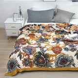 Blooming Flower Cotton Gauze Reversible Quilt