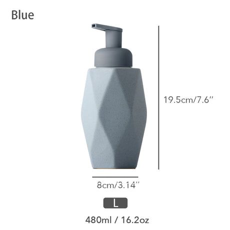 Mint Ceramic Soap Dispenser, Foaming Pump Bathroom Bottle, Simple Design, Refillable Reusable Lotion Pump for Bathroom Kitchen, 480ml/16.28oz