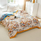 Blooming Flower Pattern Cotton Reversible Quilt