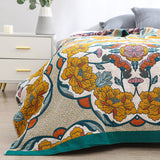 Blooming Peony Pattern Cotton Gauze Quilt