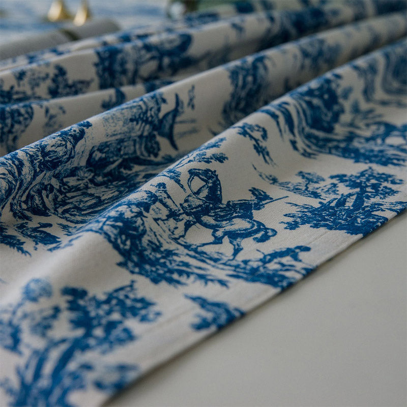 Blue White Painting Table Cover