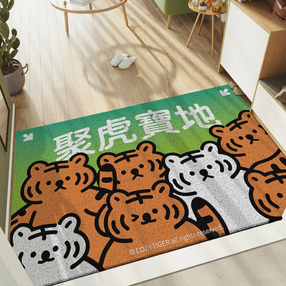 Cartoon Tiger Family PVC Entrance Door Mat
