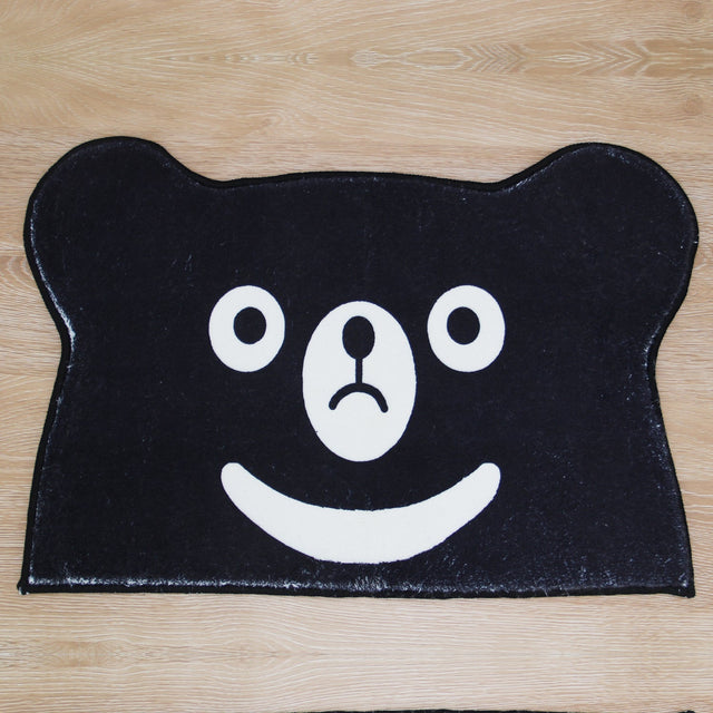 Cute Cartoon Black Bear Bathroom Mat