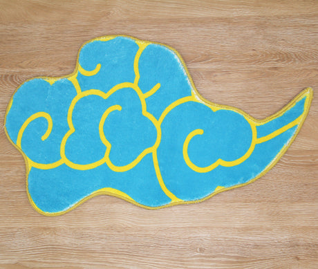 Yellow Blue Luck Cloud Bath Mat