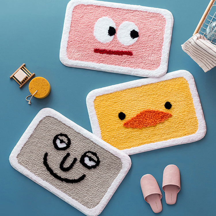 Cartoon Lovely Faces Bath Mat