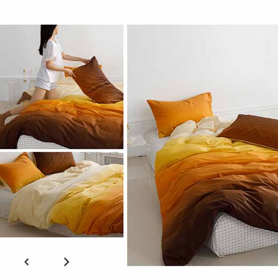 100% Cotton Sueding Gradient Print Duvet Cover Bedding Set