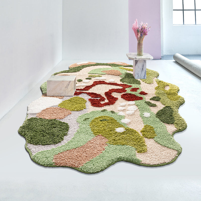 Feblilac 3D Magic Forest Area Rug, 120cmX180cm, Multiple Sized Green Moss Non Slip Bedroom Rug, Floral Living Room Rugs, Green Anti Slip Area Mats, Soft Thick Bedroom Carpet, Art Mats, Best Rugs, Hot Shower Mat Non Slip