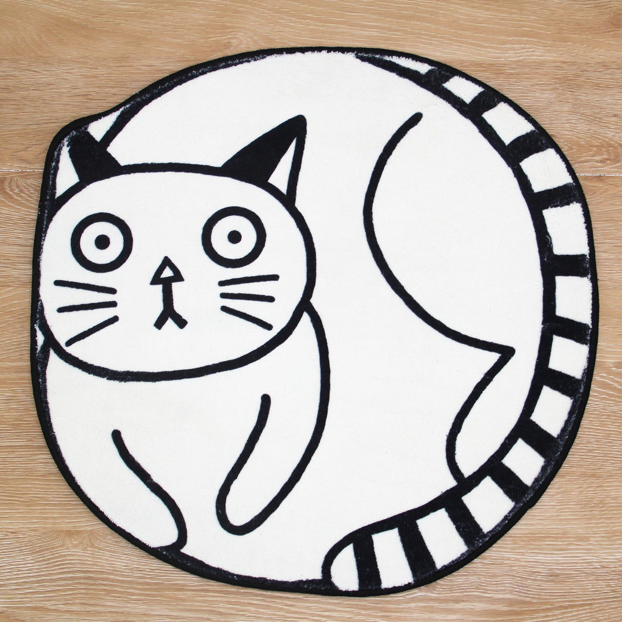 White Silly Cat Bath Mat