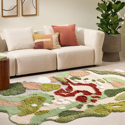 Feblilac 3D Magic Flower Garden Area Rug, 80cmX180cm, Multiple Sized Green Moss Non Slip Bedroom Rug, Floral Living Room Rugs, Green Anti Slip Area Mats, Soft Thick Bedroom Carpet, Art Mats, Best Rugs, Hot Shower Mat Non Slip
