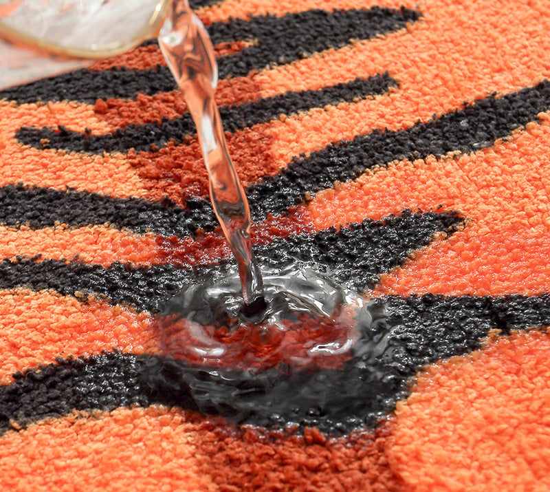 Cute Tiger Bath Mat Bedroom Rug, Animal Soft Plush Water-Absorbent Mat, Machine Washable