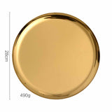 Nordic Style Gold Stainless Steel Round Metal Tray 11"x11", Service Plate, Jewelry Tray, Decoration Tray