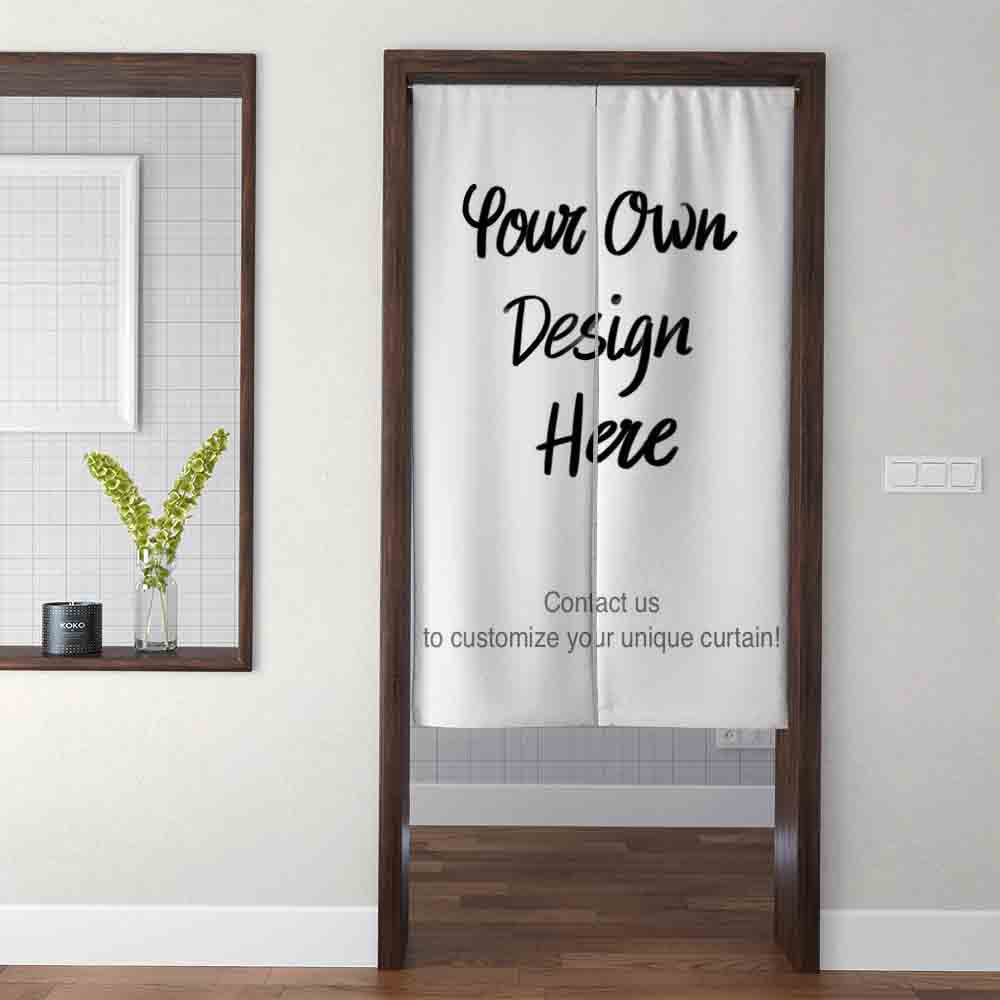 White Line Green Ground Door Curtain