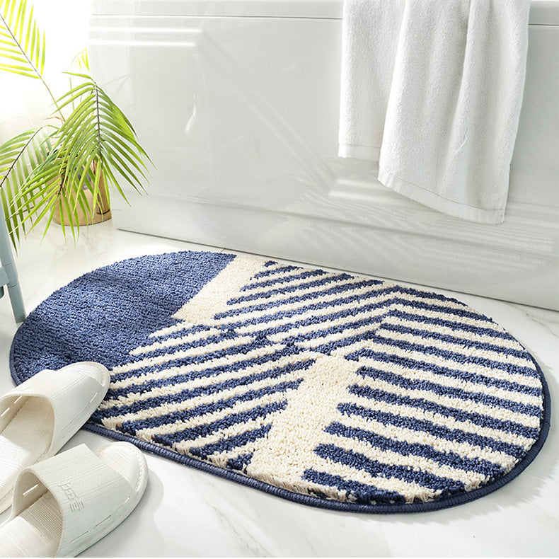 Elliptical Stripe Bath Mat