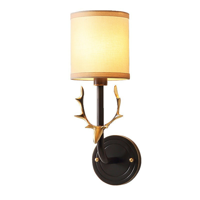 Deer Head Corporal Bronze Wall Lamp