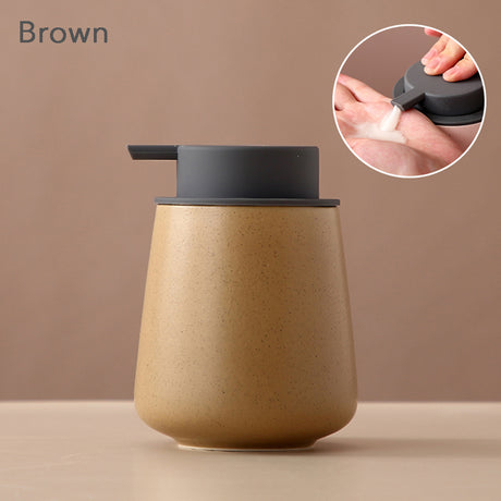 Ceramic Soap Dispenser, Foaming Pump Bathroom Bottle, Simple Design, Refillable Reusable Lotion Pump for Bathroom Kitchen, 400ml/13.52oz