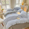 Poly Tassels Match Colors Milk Cashmere Flannel Duvet Cover Bedding Set