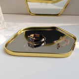 Nordic Style Golden Mirror Trilateral Circle Pentagonal Circle Tray, Aromatherapy Tray, Jewelry Tray, Decoration Tray