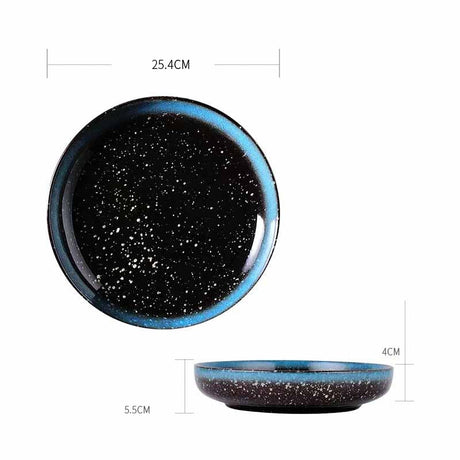 Japanese Deep Round Ceramic Dish Plate, Restaurant Home Salad Dish Plate, Kitchen Creative Cutlery Soup Plate