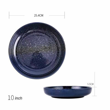 Japanese Deep Round Ceramic Dish Plate, Restaurant Home Salad Dish Plate, Kitchen Creative Cutlery Soup Plate