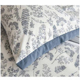 Autumn/Winter Blue leaves Floral Class A Washable Double Yarn Cotton/Linen Duvet Cover Four-Piece Bedding Set