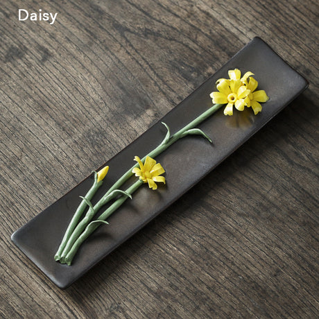 Ceramic Incense Burner, Incense Holder, Art Flower Design, Aromatherapy, Yoga Incense Burner, Small Incense seat