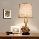 American Retro Bedroom Rope Table Lamp