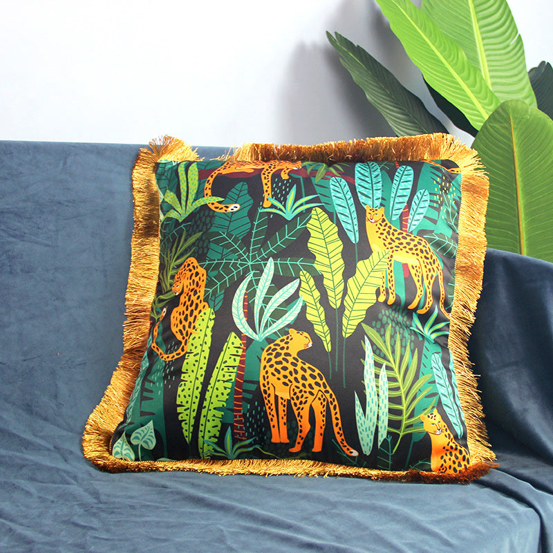 Animal Pattern Tassel Sofa Pillowcase