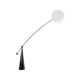 Bubbly Standing Lamp Nordic Style Clear Glass 1-Light Black Reading Floor Lighting with Fishing Rope Design