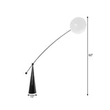 Bubbly Standing Lamp Nordic Style Clear Glass 1-Light Black Reading Floor Lighting with Fishing Rope Design