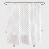 Black White Wave Line Shower Curtain