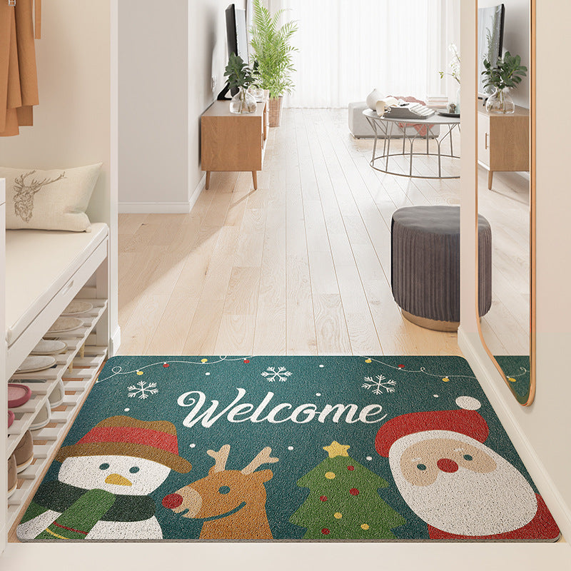 Feblilac Christmas and Snowy Nights PVC Coil Door Mat