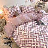 Small Checkerboard Poly Duvet Cover Bedding Set