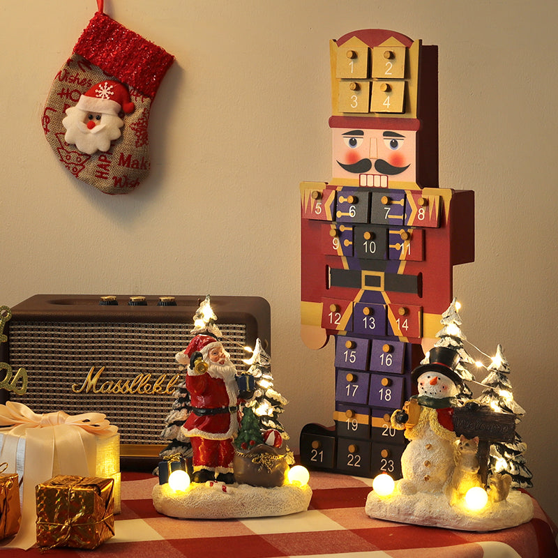 Wooden Nutcracker Christmas Advent Calendar Ornaments