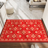 Feblilac Chinese Style Red and Gold Pattern Polyester Door Mat