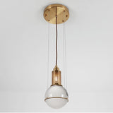 Opal round glass sphere midcentury pendant Light