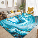 Funky Marble Pattern Rug Blue Modern Rug Polyester Washable Non-Slip Backing Area Rug for Bedroom Clearhalo 'Area Rug' 'Modern' 'Rugs' Rug' 1580260
