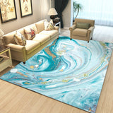 Funky Marble Pattern Rug Blue Modern Rug Polyester Washable Non-Slip Backing Area Rug for Bedroom Clearhalo 'Area Rug' 'Modern' 'Rugs' Rug' 1580267