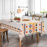 Bohemian Colorful Geometric Tablecloth with Tassel