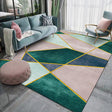 Pink and Green Contemporary Rug Polyester Colorblock Rug Washable Non-Slip Backing Carpet for Living Room Green Clearhalo 'Area Rug' 'Modern' 'Rugs' Rug' 1585984