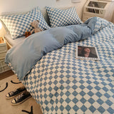 Small Checkerboard Poly Duvet Cover Bedding Set