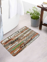 4pc Slogan Graphic Bath Rug And Shower Curtain