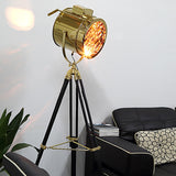 Cylinder Metal Shade Floor Light with Tripod Design Industrial 1 Light Indoor Rotatable Standing Lamp in Black