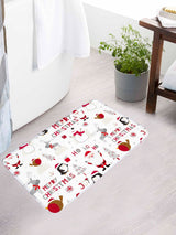 4pc Christmas Print Bath Rug And  Shower Curtain