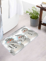 4pc Christmas Snowman Print Bath Rug And Shower Curtain