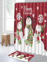 4pc Christmas Snowman Print Bath Rug Set