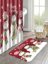 4pc Christmas Snowman Print Bath Rug Set