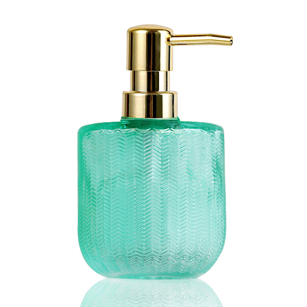 Green Glass Soap Dispenser, Small-Size Pump Bottle, 270ml/9.67 oz