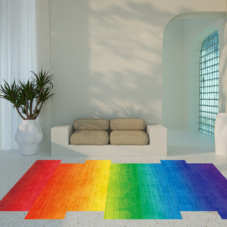 Simple Novelty Irregular Rug Colorful Ombre Rainbow Pattern Rug Polyester Non-Slip Carpet for Home Decor Red Clearhalo 'Area Rug' 'Rug' 1715477