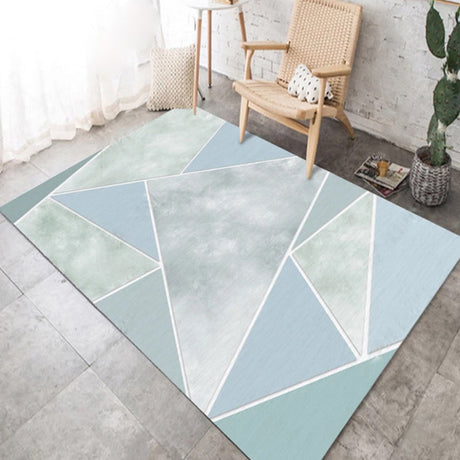 Colorblock Geometric Living Room Rug Polyester Novelty Abstract Rug Washable Pet Friendly Carpet Light Blue Clearhalo 'Area Rug' 'Modern' 'Rugs' Rug' 1716442